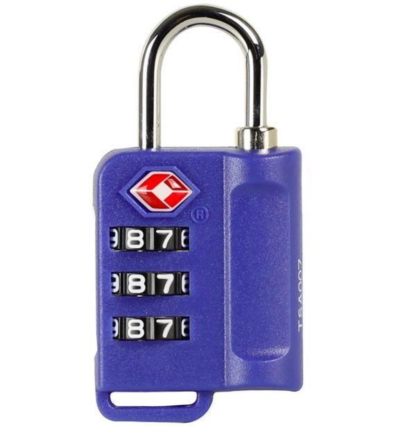 Bezpečnostní TSA kódový zámek na zavazadla ROCK TA-0006 - modrá