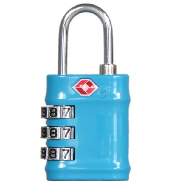 Bezpečnostní TSA kódový zámek na zavazadla ROCK TA-0035 - modrá