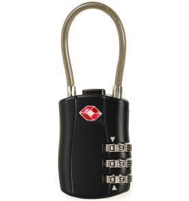 Bezpečnostní lankový TSA kódový zámek ROCK TA-0004 - černá