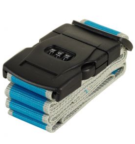 Bezpečnostní popruh na kufr s kódovým zámkem ROCK TA-0012 - modrá/šedá