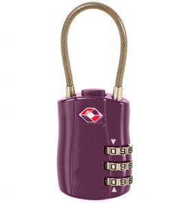Bezpečnostní lankový TSA kódový zámek ROCK TA-0004 - vínová