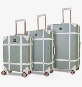 Sada cestovních kufrů ROCK TR-0193/3 ABS - šedozelená