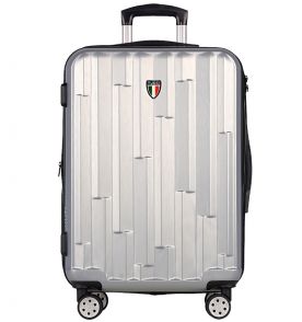 Cestovní kufr TUCCI Riflettore T-0272/3-L ABS - stříbrná